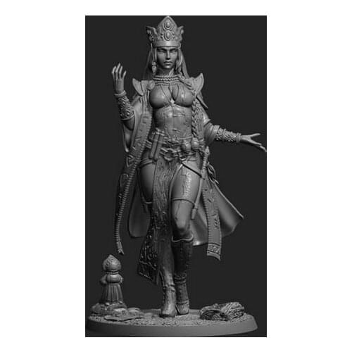 1/24 76mm ancient woman warrior stand (WITH BASE ) Resin figure Model kits Miniature gk Unassembly Unpainted