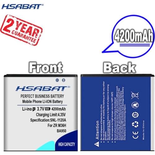 HSABAT 4200mAh BA950 Battery For Sony Xperia ZR M36H Xperia V C5502 Xperia A C5503 SO-04E AB-0300