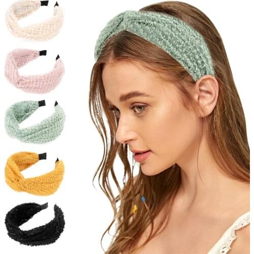 Lace Cross Women Girls Hairband Headband Bezel Wide Solid Color Mesh Hair Hoop Bands 2021 Fashion Hair Accessories Headwear