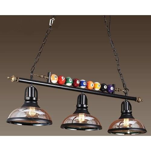Retro industry wind industry Pendant Lights Billiard Room Restaurant Bar Cafe three glass iron pool GY211