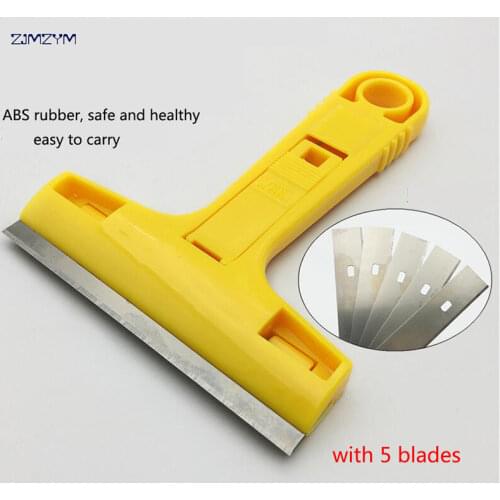 Portable Cleaning Shovel Knife 100mm For Glass Floor Tiles Floor Scraper with 5pcs Blades Cleaning Hand Tools