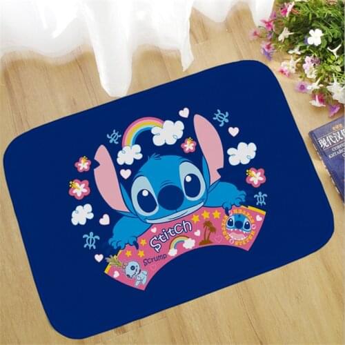 Disney Stitch Anti-slip Stripe Doormat Floor Rug Kitchen Carpet Floor Mat Way Feet Mat Bath Rug Kitchen Rug Balcony Play Mat