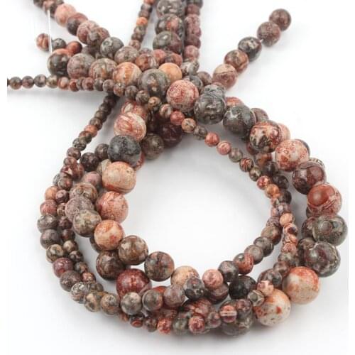 Natural Leopard print Colorful Jaspers Stone Beads Round Loose Beads For Jewelry Making DIY Bracelet Strand 15” 4 6 8 10 12MM