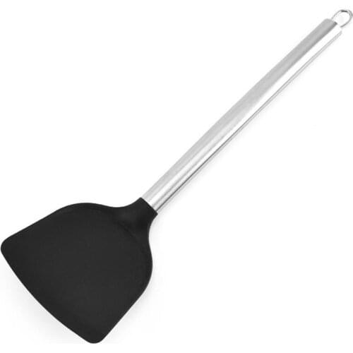 Silicone Turner Heat Proof Spatula Cooking Turner Stainless Steel Handle Durable Cookware Kitchen Cooking Tools Cocina Accesorio
