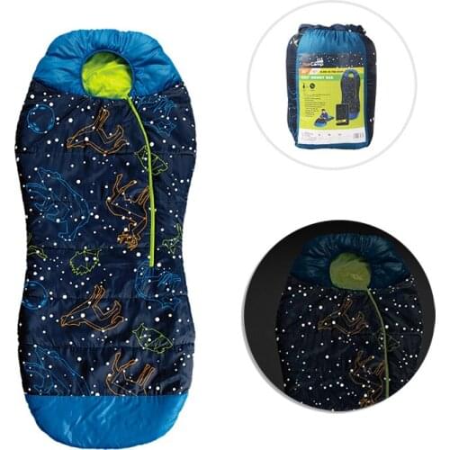 Sleeping Bag for Kids Home Girls Boys Christmas Gift Camping Gear Children Quilt Cotton Night Glowing in Dark Winter Autumn