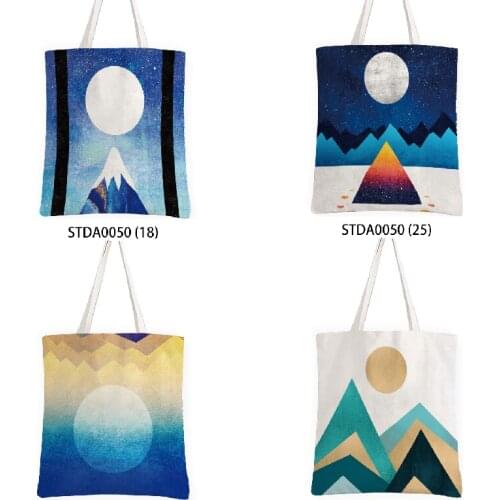 Geometric striped landscape Shopper bag Shopper Organizer bag Beach bag organizer for cosmetics Storage organizer Handbags home