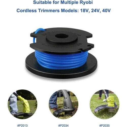4/6 Rolls 0.065" Nylone String Trimmer Line Lawn Mower Grass Trimmer Head Weeding Brush Cutter Parts Replacement Spool for Ryobi