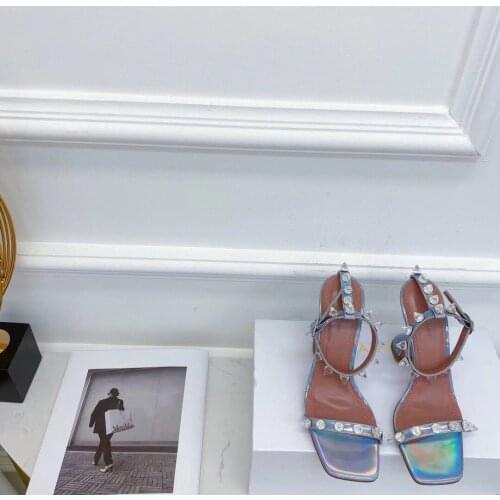 2021 Summer Sandals High Heel Sexy Sandals Sheep Leather Genuine Leather Women Shoes Paty Shoes Big Size women shoes