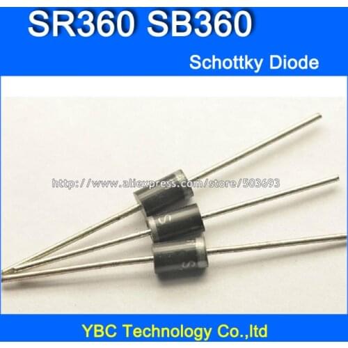 100pcs/lot SR360 SB360 3A/60V Schottky Diode