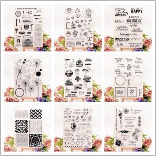 15x21cm Flower Poem Transparent Clear Stamps Silicone Seals Roller Stamp DIY Scrapbooking Christmas Halloween Wedding Cards