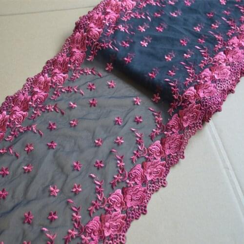 4Meters Bilateral Lace Trim Black Mesh Flowers Edge For Clothing Accessories Bra Sewing Applique Costume Trimmings Handmade New