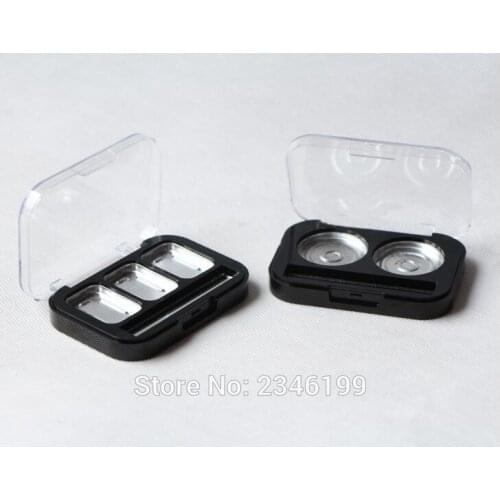 40pcs/lot 2grids 3grids DIY Cosmetic Refillable Compacts, Eyeshadow Powder Container, Blush Subpackage, Lip Rouge/Lip Balm Cases