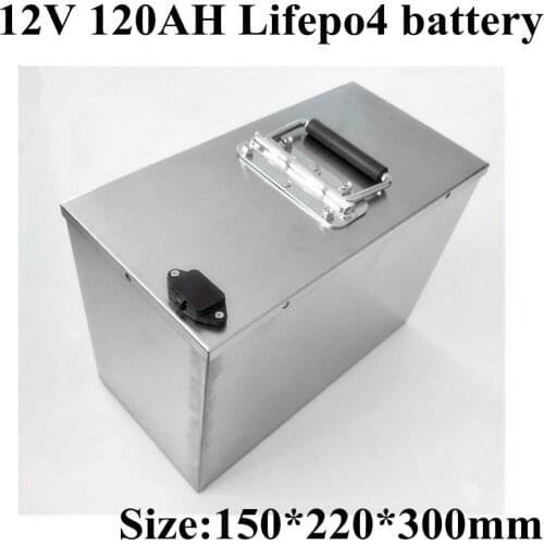 12V 120Ah Lifepo4 Battery Pack High Capacity Lithium Iron Batery for 1000w Motor Caravan Fishing Boat Solar Panel Inverter + 10A