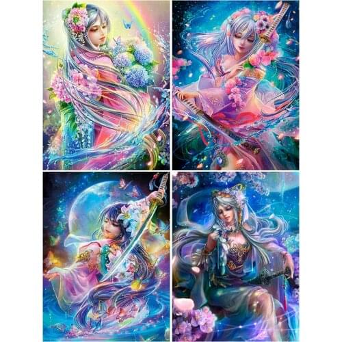 5D DIY Diamond Painting Flower Fairy Cross Stitch Full Drill Square Diamond Embroidery Mosaic Art Picture of Rhinestones Decor