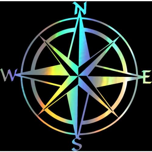 Car Sticker Compass travel Funny Car Decal Reflective 3D Vinyl Sticker On Car Art Design Navigate Car Styling Accessories