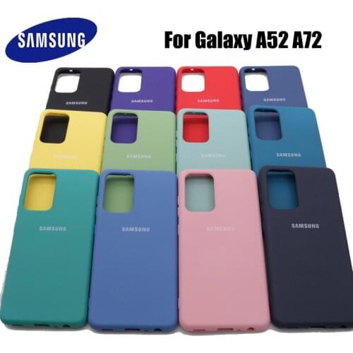 Samsung Galaxy A52 A72 Case Original High Quality Soft Silicone Cover Samsung Galaxy a72 a52 Protector Shell With Logo&Buttons