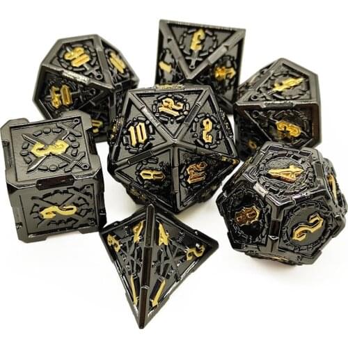 Zinc alloy 7 pieces/set DND metal dice sword style design RPG MTG Warhammer Dungeon table game entertainment dice set