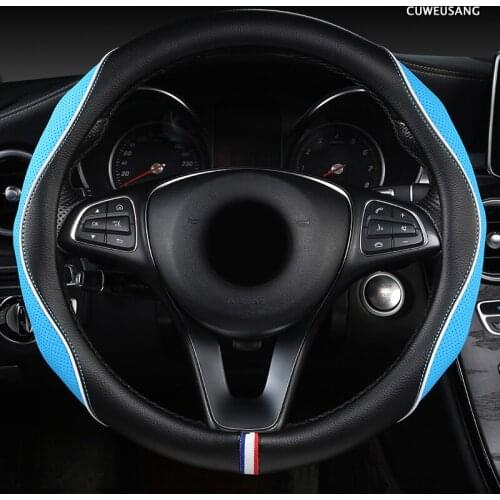CUWEUSANG Leather Car Steering Wheel Cover For Isuzu D Max Trooper Rodeo Mux Ertiga APV Ignis Edition SX4