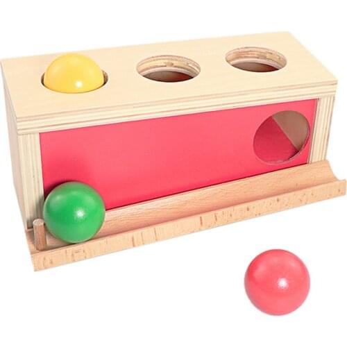 Baby Wood Montessori Materials Knocking Ball Box Toys for Children Imbucare Box Montessori Materials Teaching Aids Infants Gift