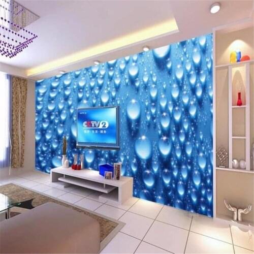 TV background wallpaper the living room sofa wall mural drops FULL modern perspective custom size