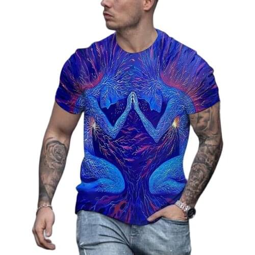 Summer New Colorful 3D Printed Art Graphic T Shirt For Men Casual Oversized Streetwear Tops Hot Sale Quick-Drying Tees For Male