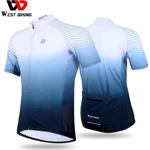 WEST BIKING Summer Bicycle Jersey Breathable Team Racing Sport Clothing Short Sleeve Shirt Cool MTB Road Bike Cycling Jersey