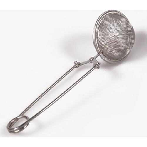 1 pcs Spring Spoon Tea Mesh Ball Infuser Filter Teaspoon Squeeze Creative Strainer Metal Stainless Steel Handle Spoon