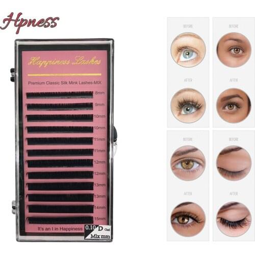 Matte False Mink Eyelashes Soft Individual High Quality 0.03-0.15mm Silk Eye Lashes Russian Volume Eyelash Extension Supplie