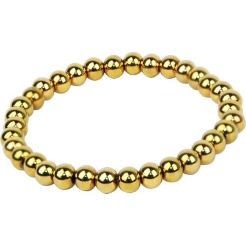 Fashion Men Women Wide 4mm and 6mm Stretchable Bead Bracelets High Quality Stainless Steel Two Sizes Jewelry Wholesale