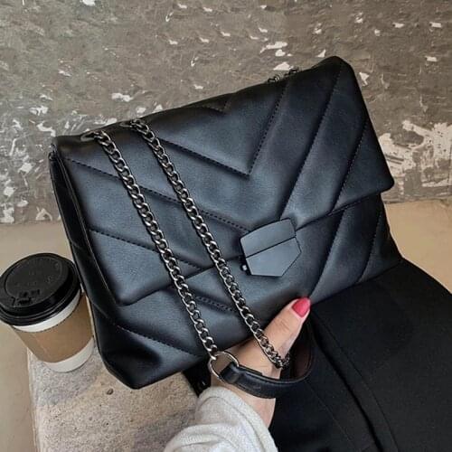 Embroidery Thread Shoulder Crossbody Bags For Women 2021 Solid Color PU Leather Womens Designer Handbag Travel Messenger Bag