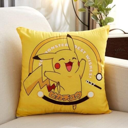 New Pokemon 45x45cm Cushion Cover Pikachu Pillowcase Colorful Car Cushion Cartoon Pillow Cases Sofa Car Home Plush Cover Gifts