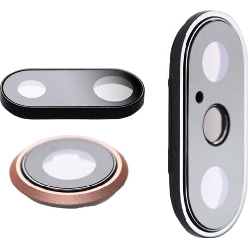 New Back Rear Camera Glass Lens Ring Cover For iPhone X 7 8 Plus With Frame Holder Replacement Parts