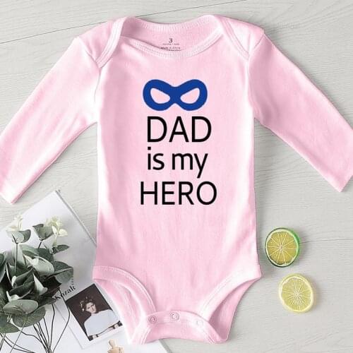 Dad Is My Hero Letter Printed Newborn Baby Boy Clothes Summer Infant Romper One Piece Jumpsuit Kids Clothing Toddler Rompers