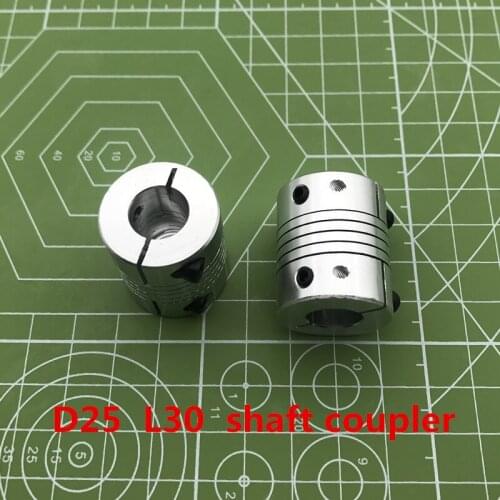 Rodamientos 3pcs Rb 6.35mm To 10mm D25 L30 Stepper Motor Shaft Coupler Flexible Coupling5/6/ 6.35/8/10/12mm Connector 6.35*10mm