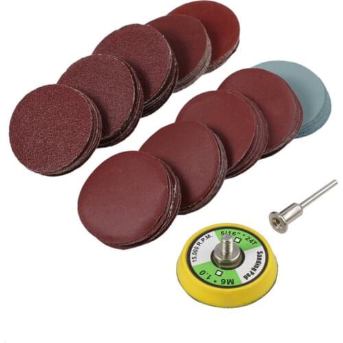 100Pcs 2 Inch 50mm Sander Disc 80 to 3000 Grit Sanding Polishing Pad Sandpaper With Abrasive Polish Pad Plate