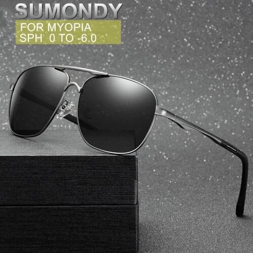 SUMONDY Dioptre 0 to -6.0 Myopia Sunglasses Men Women UV400 or Polarized Shortsighted Glasses Spectacles For Nearsighted UF91