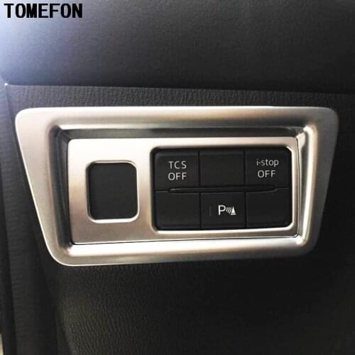 TOMEFON 2pcs For Mazda CX-5 CX5 2017 2018 Matte Car Styling Accessories Interior Front Head Light Switch Button Cover Trim