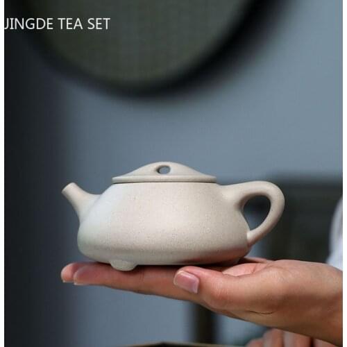 Traditional Yixing Stone Scoop Tea Pot Purple Clay Raw Ore Filter Teapots Household Handmade Kettle Tea Table Supplies 200ml