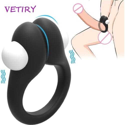 Vibrator Penis Ring Time Delay Ring Sex Toys for Men Erection Cock Ring Clitoris Stimulation Couple Lover Delay Ejaculation