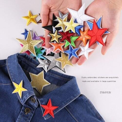 Embroidery iron on star patch,small stars badges,appliques for clothing patches DIY jeans A217141