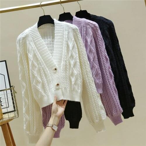 Tops Autumn Winter Women Sweater Cardigans Oversize V neck Knit Cardigans Girls Outwear Korean Chic Suete Mujer Poncho 2020