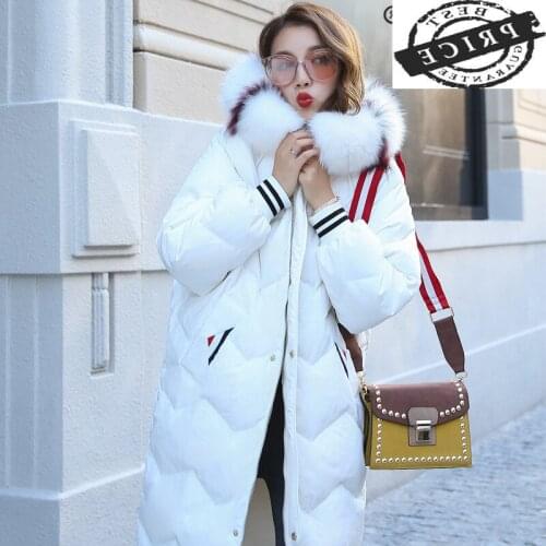 Duck Winter Brand Down Jacket Women Warm Long Down Coat Female Raccoon Fur Clothes 2021 Korean Thick Coats Hiver LW1a53