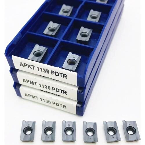 10 pcs APKT1135 PDTR LT30 cutting turning tool milling cutter PVD+CVD turning insert APKT 1135 PDTR carbide insert milling tool