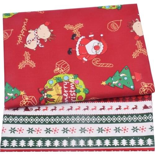 100% Cotton Twill Fabric For Kids, Red Christmas DIY Bedding Textile Fabric,Sewing Quilting Fat Quarters Material For Baby&Child