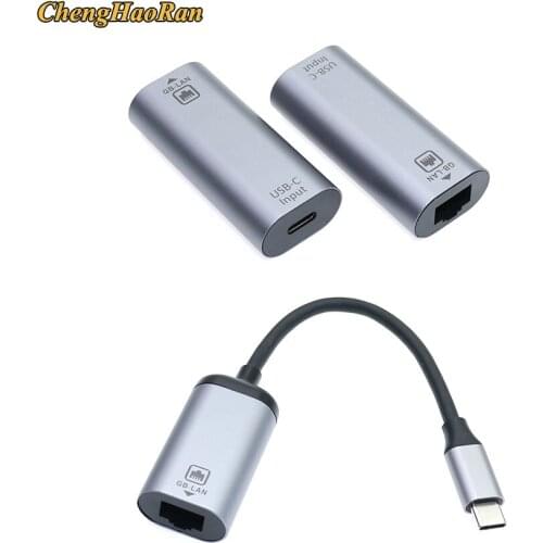 1x USB Ethernet Adapter Network Card USB Type C Male to RJ45 Lan Female 10/100/1000 Gigabit Wired LAN Network Card for MackBook