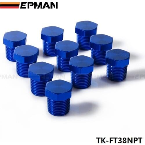 3/8"NPT Aluminum Hex Head Male Port Plug Block Off Fitting Adapter Blue TK-FT38NPT
