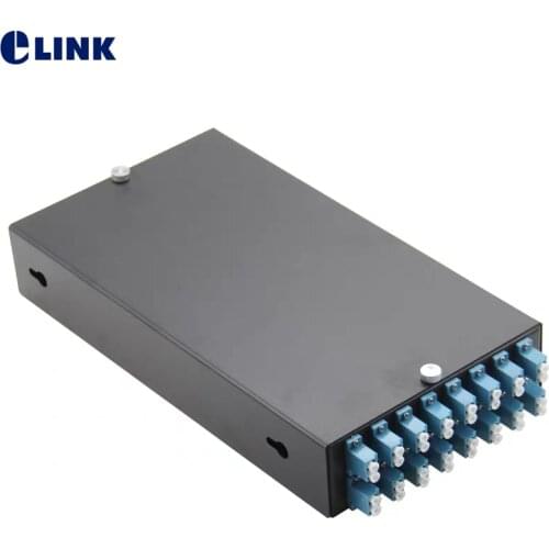 32 cores FTTX FTTH terminal box include LC pigtail&adapter SPCC 16 ports LC fiber optic patch panel SM ELINK 1.0mm thickened