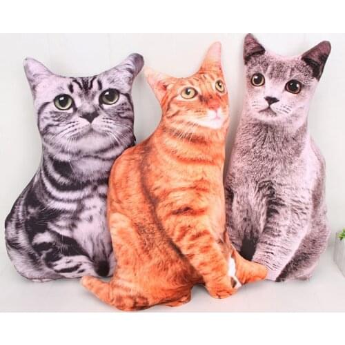 46CM Simulation chat peluche 3D Simulation Cats Pillow Cute Soft Plush Dolls Home Decoration Christmas