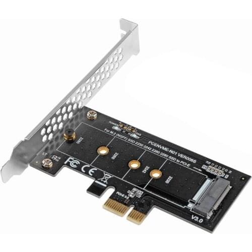 PCI-E 3.0 x1 to M.2 SSD M Key Slot Converter Adapter and Low profile bracket for 2230,2242,2260,2280 NVME M.2 SSD add on cards