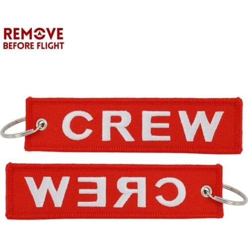Crew Key Chains Key Holder Fashion Jewelry Keychain llavero Sleutelhanger Embroidery Crew Keychain Key Ring REMOVE BEFORE FLIGHT